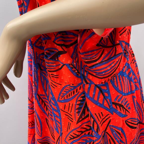 Alexis x Target Dress Women 3X Red Floral Botanical Tie Strap Asymmetrical - Picture 4 of 12